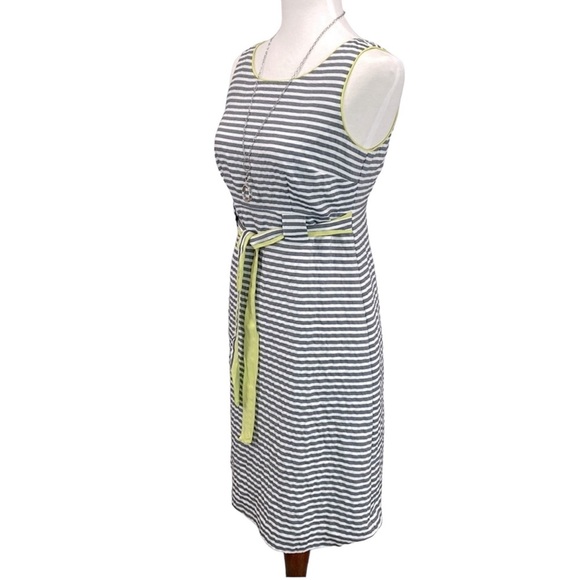 Loft Striped Sleeveless Gray & White Dress - Picture 3 of 5